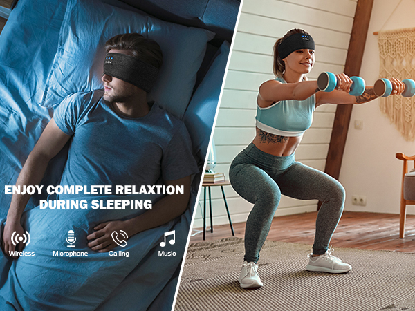 sleep headphones bluetooth headband eye mask sleeping earbuds cool gadgets holiday deal gifts