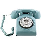 Sangyn Retro Rotary Telephone 1960's Style Old Fashioned Vintage Home Phone with Mechanical Ringe...