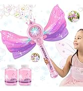 Britik Bubble Wands for Kids Girls - LED Light &amp; Music Bubble Machine: 3 AA Batteries &amp; 2 Bubble ...