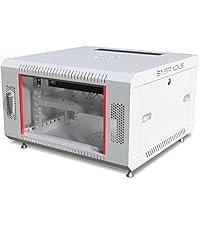 9U Wall Mount Server Rack Cabinet, 19” Locking Network Rack, 24” Deep, Glass Door, with Fan, PDU and...