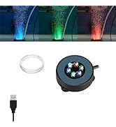 Carefree Fish Aquarium USB LED Light 2Inch Air Stone 3/9/12Hours Timer with 3Ft Tubing Fish Tank ...