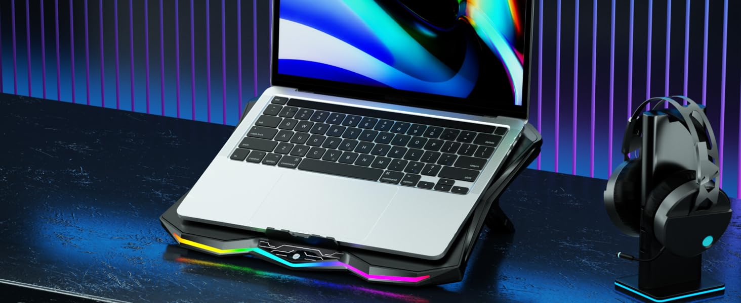 Gaming Laptop Cooling Stand rgb laptop fan cooling pad heat dissipation laptop stand with fan deck