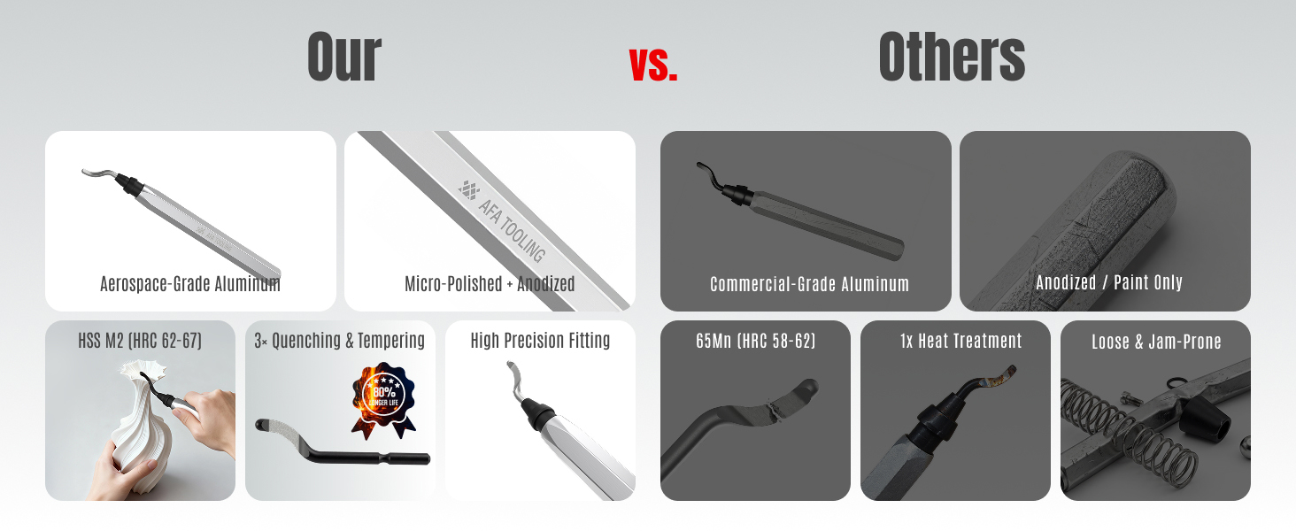 DEBURRING TOOL MATERIAL COMPARISON