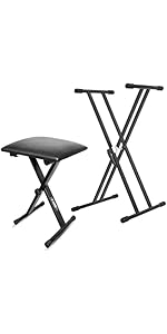 5 CORE Keyboard Stand Dual X Shape Adjustable Portable Heavy Duty Key Board DJ Controller Stands for...