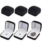 AHANDMAKER 6 Pcs Velvet Jewelry Lapel Pin Gift Box White Square Velvet Brooch Storage Boxes Comme...
