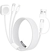 Travel Charger for Apple Watch, 3 in 2 Multi Charging Cable/Cord with Lightning/USB C/iWatch Char...