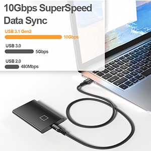 USB C to A Cable Nylon-Braided USB C Charging Cable USB-C cable USB-C to USB A Cable