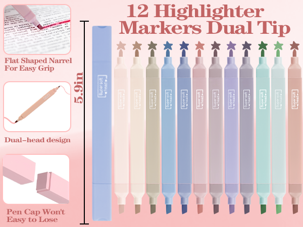 12 Double Headed Highlighters