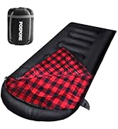 POEPORE Flannel Sleeping Bag Cotton 0 Degree Cold Weather for Adults XXL Wearable Sleeping Bag 4 ...