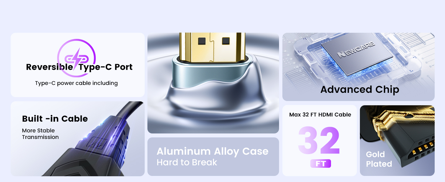 USB flash drive with reversible Type-C port, built-in cable, aluminum alloy case, and advanced chip. Features 32GB storage capacity and high-speed data transfer.