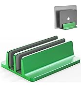 [Upgraded Dock Version] Vertical Laptop Stand, Adjustable 2 Slot Aluminum Desktop Holde(Up to 17....