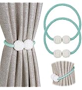 Pinowu Magnetic Curtain Tiebacks Clips - Window Tie Backs Holders for Home Office Decorative Rope...