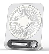 KinYiLO Small Desk Fan Quiet, 3000mAh Personal Portable Fans Max 13H Runtime, Rechargeable &amp; USB-...