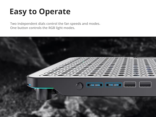 4 Modes RGB Light, 7 Height & Adjust Speed, 2 USB Port & Phone Holder