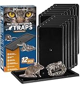 LULUCATCH Sticky Mouse Trap, 12 Pack Large Glue Traps, Pre-Baited Heavy Duty Non-Toxic Bulk Glue ...