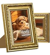 upsimples Vintage 4x6 Picture Frame, Antique Gold Frames, 2 Pack | Gold Picture Frames, Fits 4 x ...