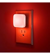 Briignite Red Night Lights Plug into Wall, Nightlights with Light Sensor Dusk to Dawn, 0.3W Squar...