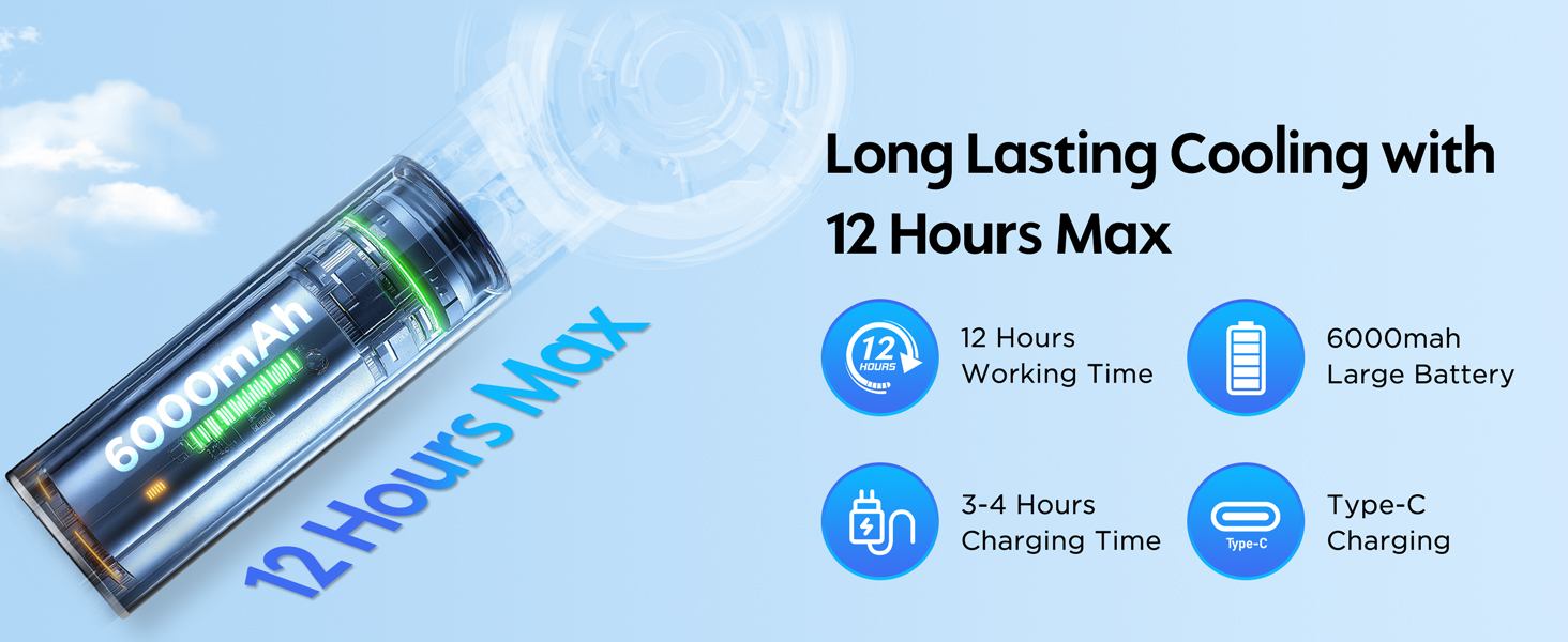 Long Lasting Cooling with 12 Hours Max