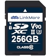 LinkMore XV29 256GB SDXC UHS-II Card UHS-II SD Card, C10, U3, V90, SD Card for Digital Camera, Dr...