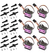 FORIOT 6Pcs Micro Servo FT90S Motor All Metal Gears 9G Micro Servo for Arduino Project Robot Arm ...
