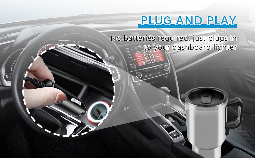 12V Car Heating Cups Stainless Steel