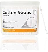 500pcs Mini Cotton Swabs with Paper Stick,Spiral/Round Cotton Bud,Tiny Cotton Head for Personal C...