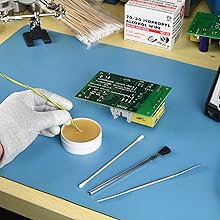 tools, applicator, flux, spatula, brushes, acid, toothpicks, flux, paste, dipped, wires