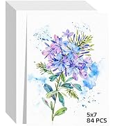 84 Sheets Watercolor Paper 5x7, 110lb/230gsm Cold Press Watercolor Paper Bulk, Cotton Water Color...