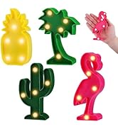 Bigmeta Hawaiian Party Decorations Lights - 4 Shapes Flamingo Cacti Pineapple Palm Tree Mini LED ...