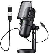 KO-STAR Gaming USB Microphone,PC Computer Mic with 2 Pickup Patterns for Podcast Streaming Confer...