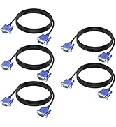 URELEGAN VGA to VGA Cable 6 Feet 5-Pack, VGA to VGA Monitor Cable 1080P Full HD Male to Male Cord...
