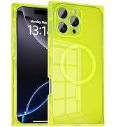IAIYOXI Rectangle Edge Magnetic Clear Case for iPhone 16 Pro Max, Compatible with MagSafe, Full C...