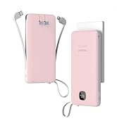 TESSAN Portable Charger with Built in Cables, 10000mAh Power Bank Fast Charging with Foldable Wal...