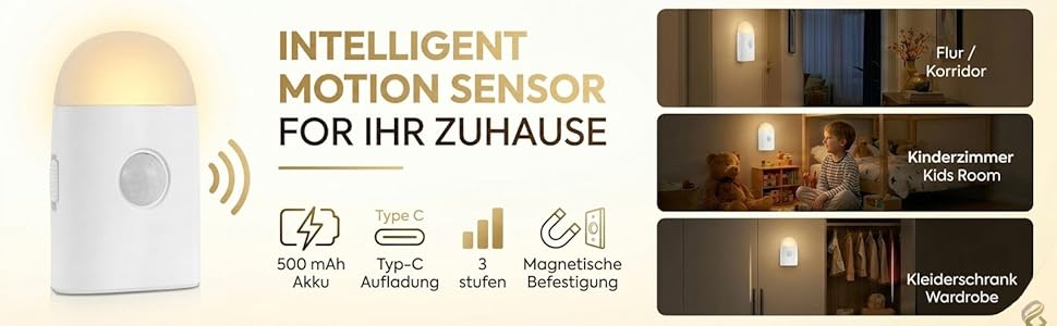 motion sensor night light rechargeable