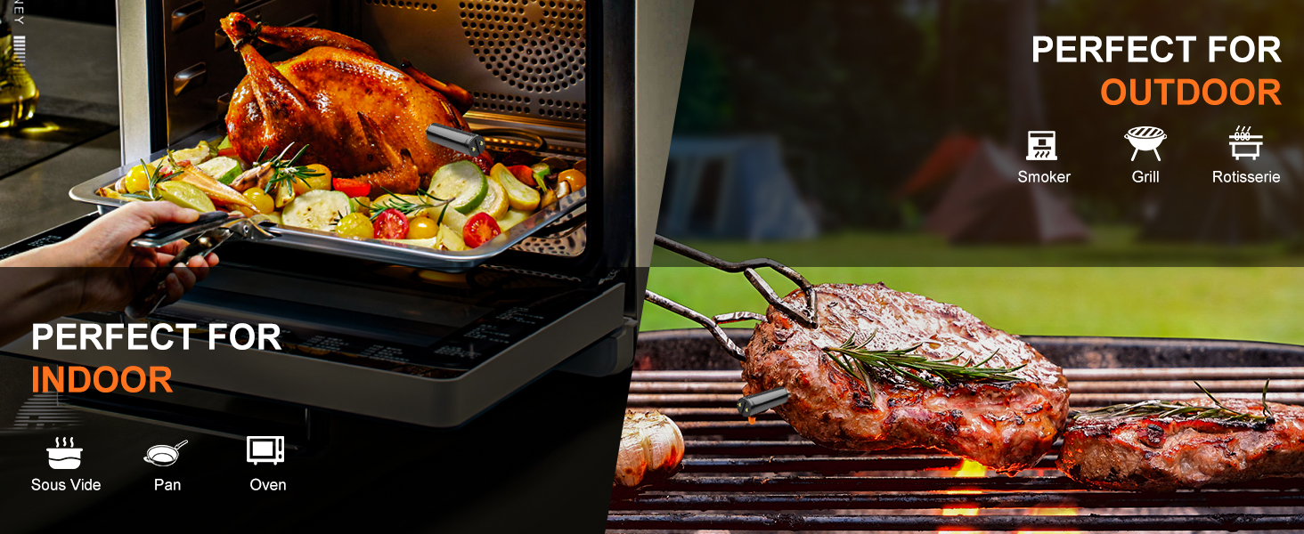 Plus Wireless Meat Thermometer Bluetooth with Probe for Grilling/Cooking