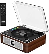 CD Player Portable, Retro CD Bluetooth Player with Dual HiFi Speakers, 2600mAh Rechargeable CD Pl...