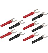 10pcs Y Spade Plug, Red Black Plated U Fork Spade Connector with 4mm Jack Copper Banana Socket fo...