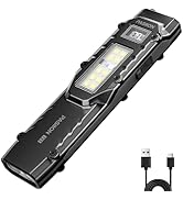 PASIION EDC Tactical Flashlight, Flat Flashlights Rechargeable,Dual-Switches LED Small Flashlight...
