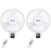 Simple Deluxe 16 Inch Digital Household Wall Mount Fans, Adjustable Tilt, 90 Degree, 3 Speed Sett...