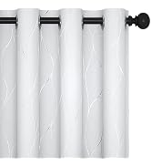 Deconovo Curtains for Living Room, Pattern Blackout Curtains 84 Inches Long | Room Darkening, The...