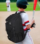 RAINSMORE Baseball Bag Large Capacity Backpack for Softball, Baseball,Tball Equipment Adult &amp; You...