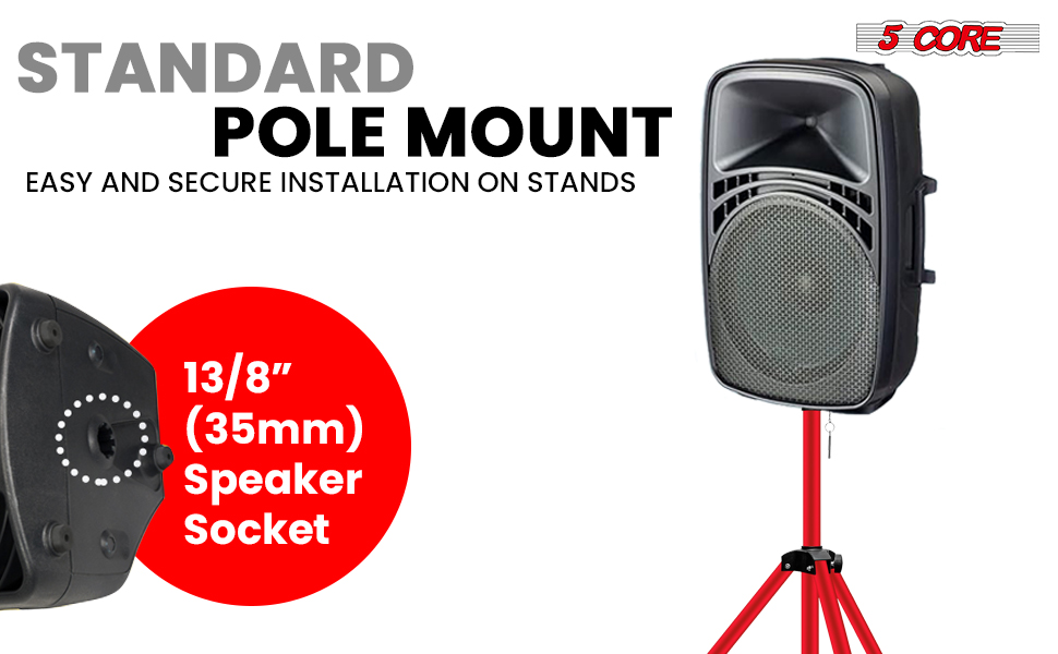 speaker stand sturdy heavy duty adjustable height tripod mount pole stage studio floor