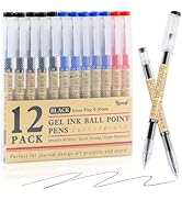 RIANCY Black Blue Red Gel Ink Pens, 0.35mm Extra Fine Point Smooth Writing Rollerball Pens, Japan...