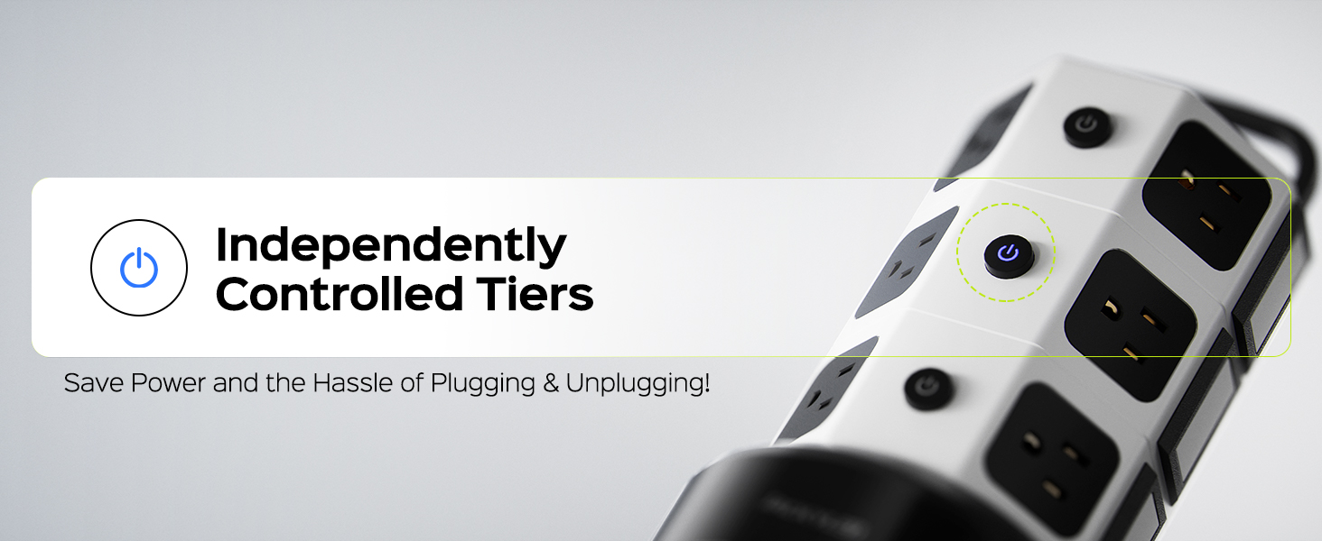 power strip with 3 independent switches