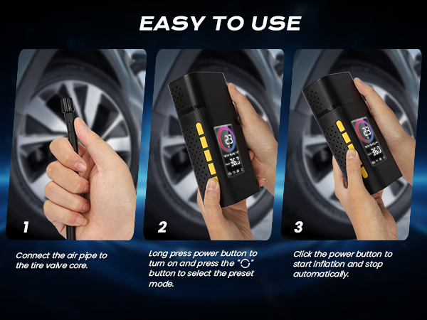 tire inflator portable air compressor cordless compact rechargeable pump for car tires 110v