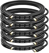 kanmis 4K HDMI Cable 1.5ft5pcs, High Speed Hdmi 2.0 Cables &amp;4K@60Hz 2K 1080P, Ultra High Speed Go...
