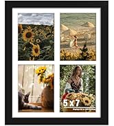 DUENPY 12x16 Picture Frame, 5x7 Collage Picture Frame, Displays Four 5x7 inch Photos, or 12x16 (W...