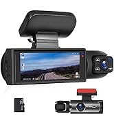 CAMECHO Dual Dash Cam 1080P Front and Inside Dash Camera for Cars 2 Channel Dashcam, 3.16