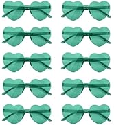 NACHLYNN 10 Pairs Heart Sunglasses Women Rimless Heart Shaped Sunglasses Candy Color Heart Glasse...