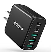USB C Charger Block,EIZLXQ Type C Charger Fast Charging,50W 5-Port USB Wall Charger Multiport Typ...